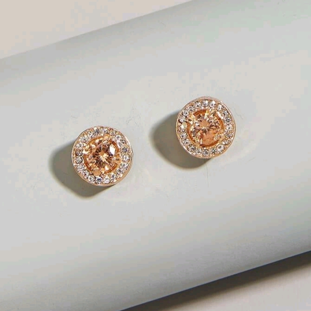 Faux Morganite Studs